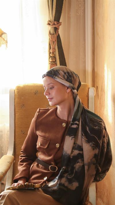 ELYSİA DESEN ŞAL SİYAH-7