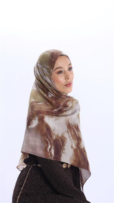ELYSİA DESEN ŞAL ZEYTİN YEŞİLİ-8