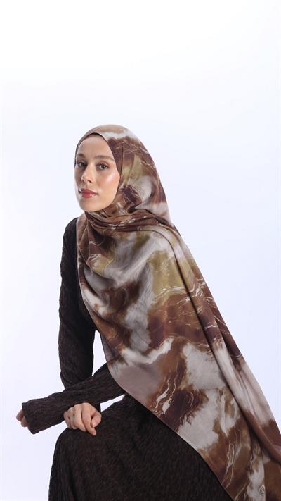 ELYSİA DESEN ŞAL ZEYTİN YEŞİLİ-8