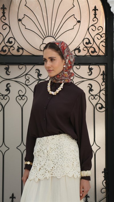 ETHNİC ELEGANCE DESEN EŞARP BEJ