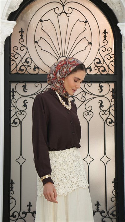 ETHNİC ELEGANCE DESEN EŞARP BEJ