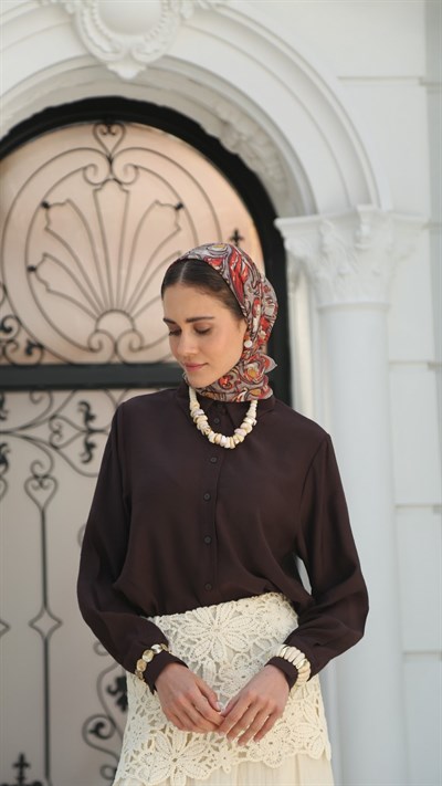 ETHNİC ELEGANCE DESEN EŞARP BEJ