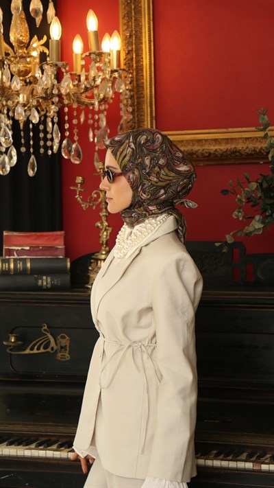 ETHNİC ELEGANCE DESEN EŞARP HAKİ YEŞİL
