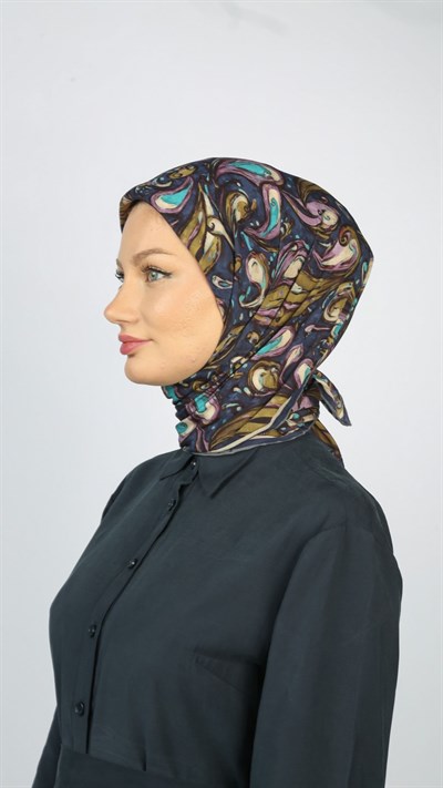 ETHNİC ELEGANCE DESEN EŞARP LACİVERT