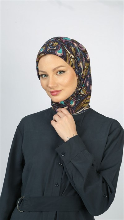 ETHNİC ELEGANCE DESEN EŞARP LACİVERT