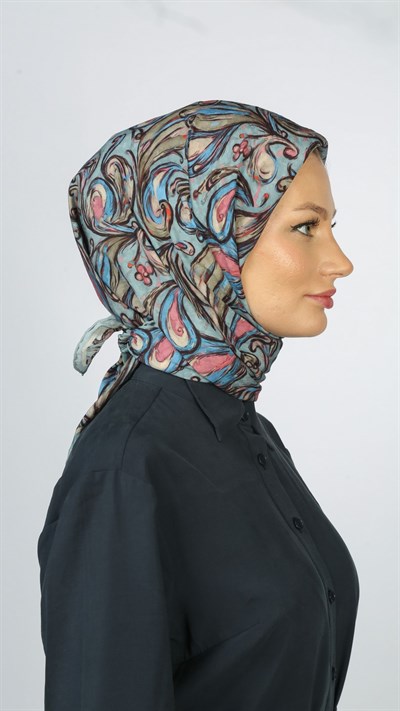 ETHNİC ELEGANCE DESEN EŞARP MAVİ