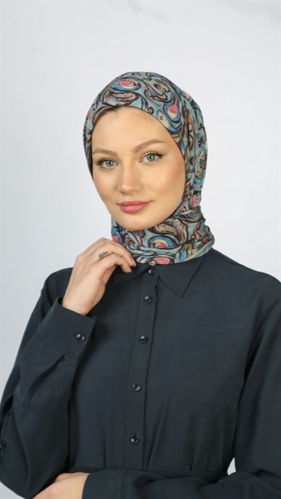 ETHNİC ELEGANCE DESEN EŞARP MAVİ