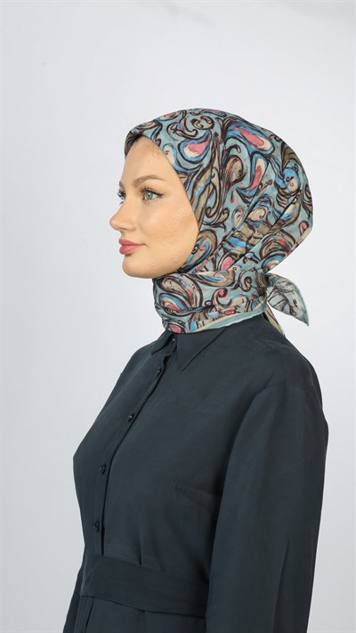 ETHNİC ELEGANCE DESEN EŞARP MAVİ
