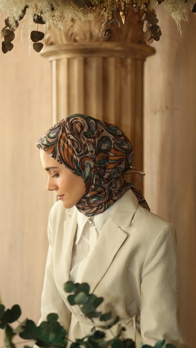 ETHNİC ELEGANCE DESEN EŞARP TURUNCU