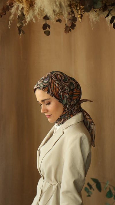 ETHNİC ELEGANCE DESEN EŞARP TURUNCU