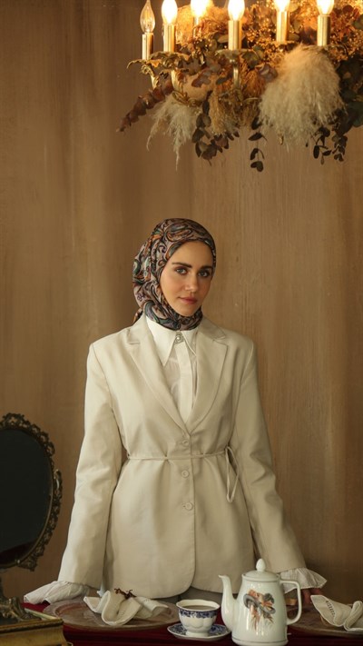 ETHNİC ELEGANCE DESEN EŞARP TURUNCU