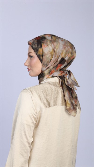 FEATHER MİST DESEN EŞARP BEJ