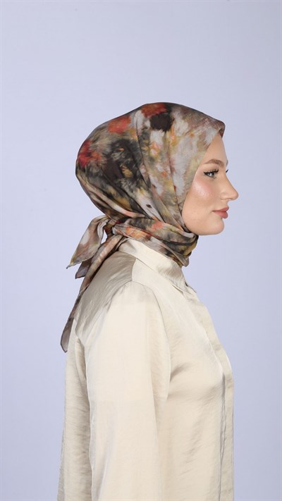 FEATHER MİST DESEN EŞARP BEJ