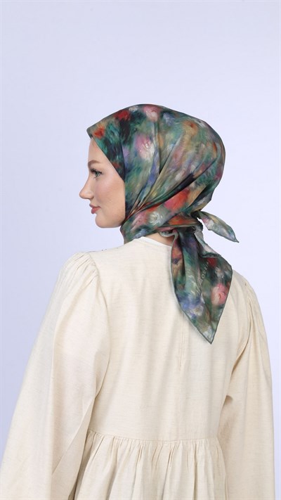 FEATHER MİST DESEN EŞARP CANLI YEŞİL