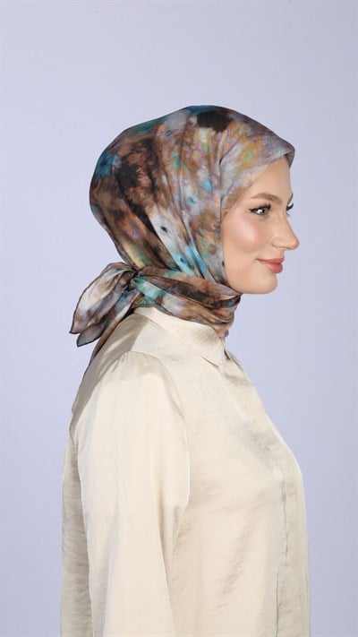 FEATHER MİST DESEN EŞARP KAHVE