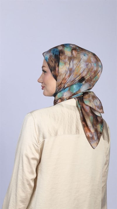 FEATHER MİST DESEN EŞARP KAHVE