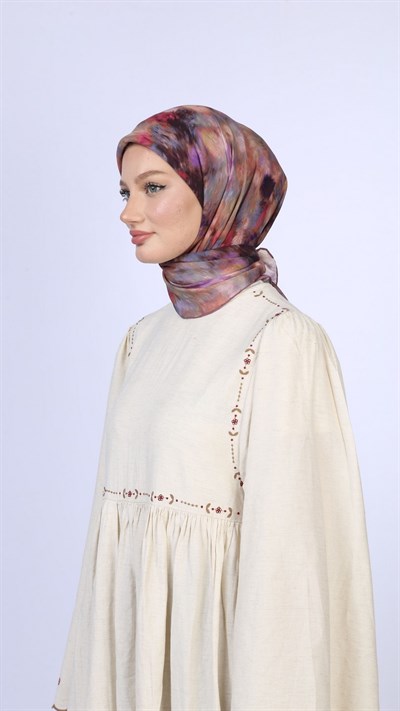 FEATHER MİST DESEN EŞARP PEMBE