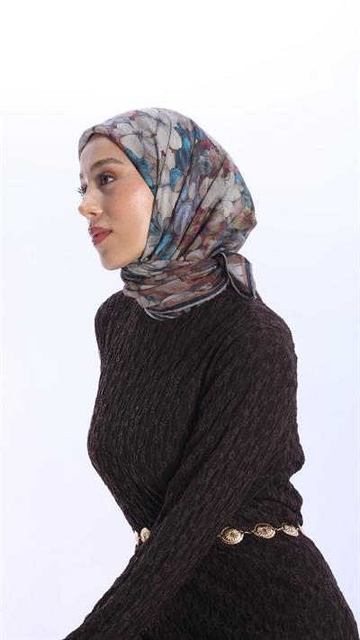 FİORA DESEN EŞARP LACİVERT-6