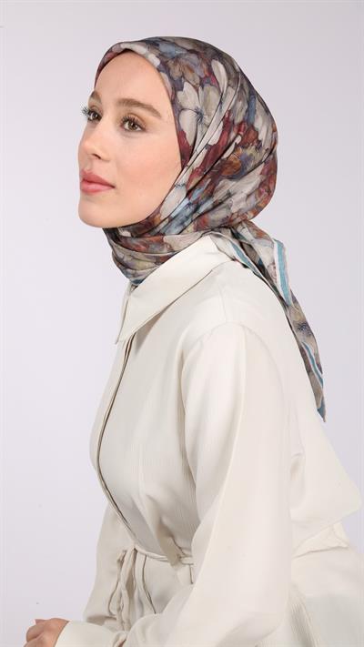 FİORA DESEN EŞARP TURKUAZ-8