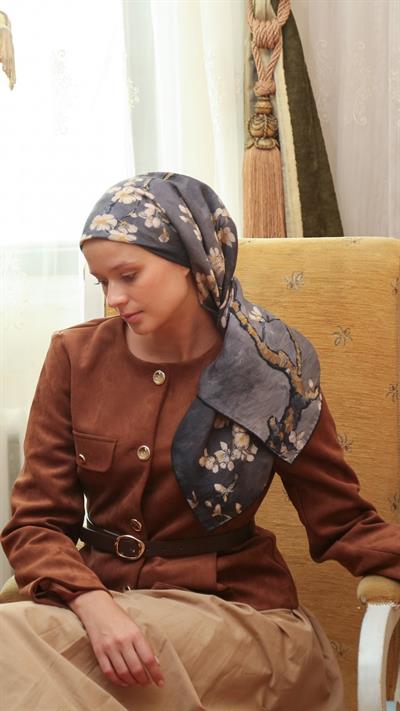 FİORELA DESEN EŞARP ANTRASİT-3