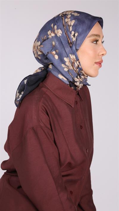 FİORELA DESEN EŞARP LACİVERT-8