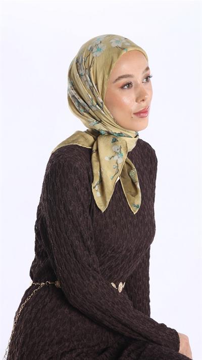 FİORELA DESEN EŞARP SARI-7