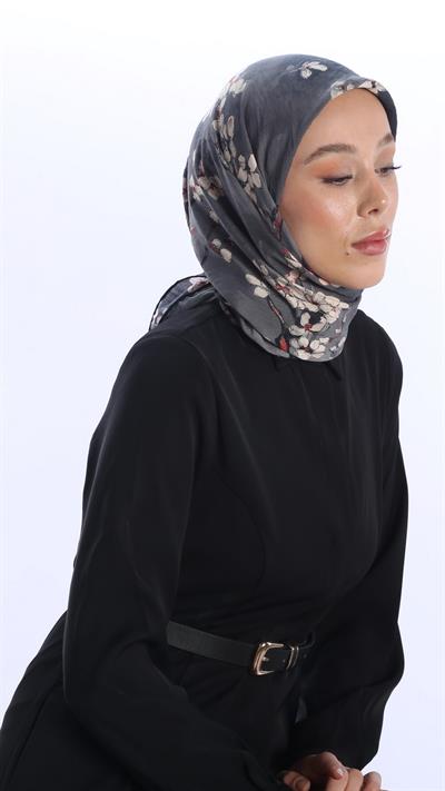 FİORELA DESEN EŞARP SİYAH-5