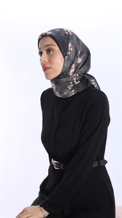 FİORELA DESEN EŞARP SİYAH-5