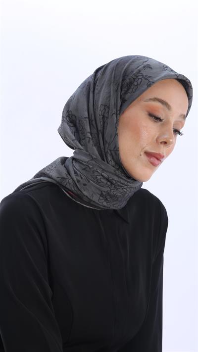 FLEUR DESEN EŞARP ANTRASİT-13