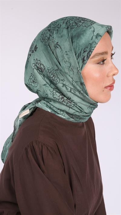 FLEUR DESEN EŞARP TURKUAZ-15