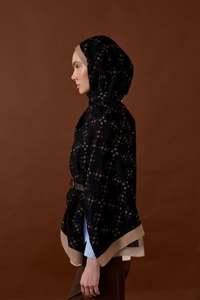 FLEURİSH DESEN ŞAL-SİYAH