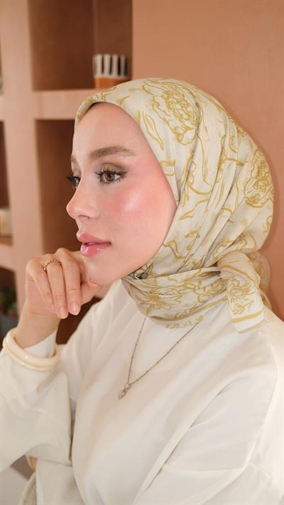 FLORA DESEN EŞARP YAĞ YEŞİL-1