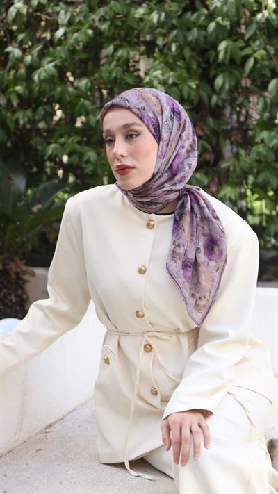 FLOWER DESEN EŞARP LİLA