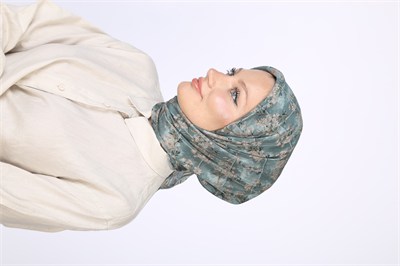 Gardenia Desen Eşarp Mint Yeşili