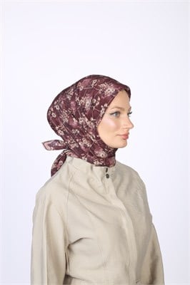 Gardenia Desen Eşarp Mürdüm
