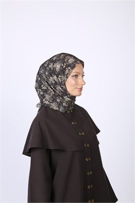 Gardenia Desen Eşarp Siyah