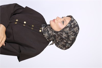 Gardenia Desen Eşarp Siyah
