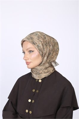 Gardenia Desen Eşarp Vizon