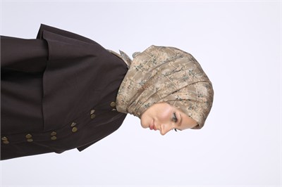 Gardenia Desen Eşarp Vizon
