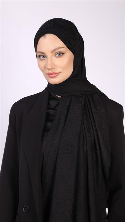 GL DESEN PAMUK ŞAL SİYAH