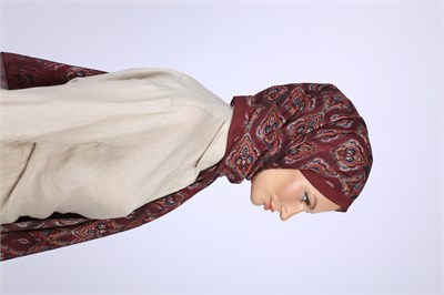 İKAT DESEN ŞAL-BORDO