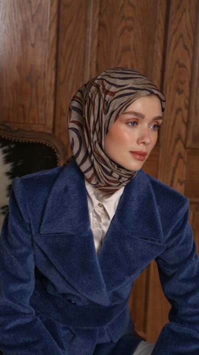 İRİS DESEN EŞARP BEJ