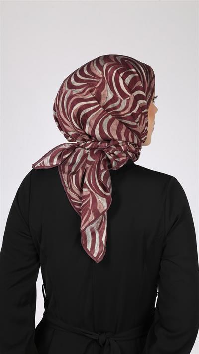 İRİS DESEN EŞARP BORDO