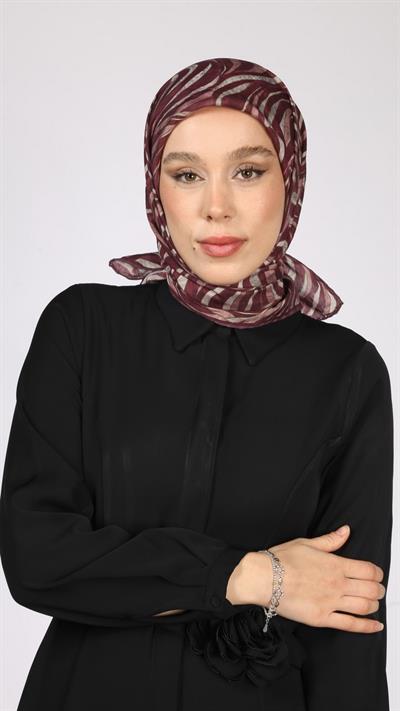 İRİS DESEN EŞARP BORDO