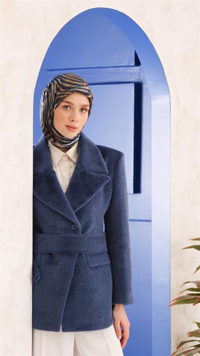 İRİS DESEN EŞARP LACİVERT