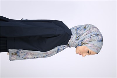İZGE DESEN ŞAL-MAVİ