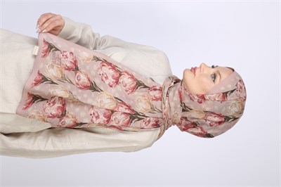 İZGE DESEN ŞAL-PEMBE