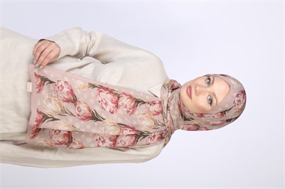 İZGE DESEN ŞAL-PEMBE