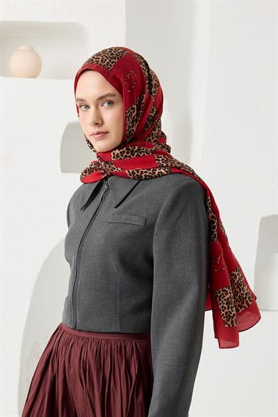 LEONA DESEN ŞAL-KIRMIZI-7