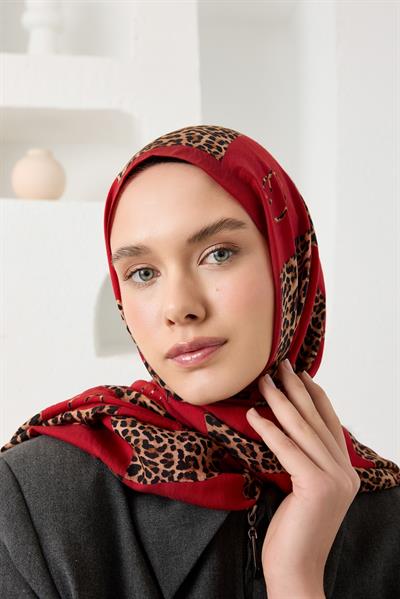 LEONA DESEN ŞAL-KIRMIZI-7